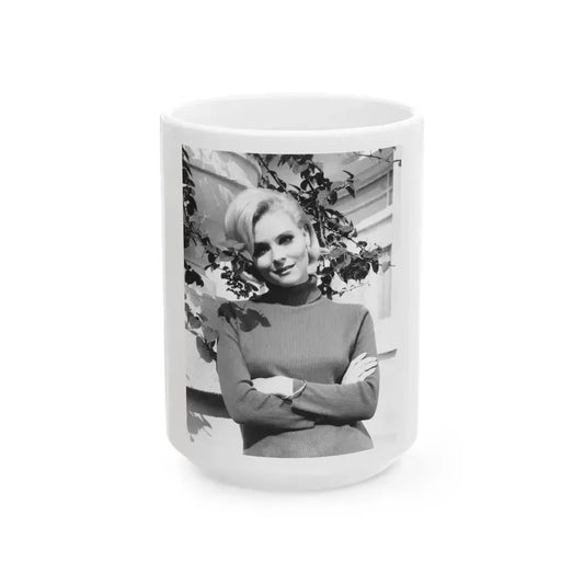 Diane McBain #33 (Vintage Female Icon) White Coffee Mug 15oz - Go Mug Yourself