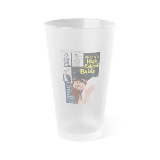 DIARY OF A HIGH SCHOOL BRIDE 1959 Movie Poster - Frosted Pint Glass 16oz-16oz-Frosted-Go Mug Yourself