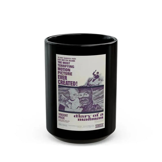 DIARY OF A MADMAN 1963 Movie Poster - Black Coffee Mug 15oz - Go Mug Yourself