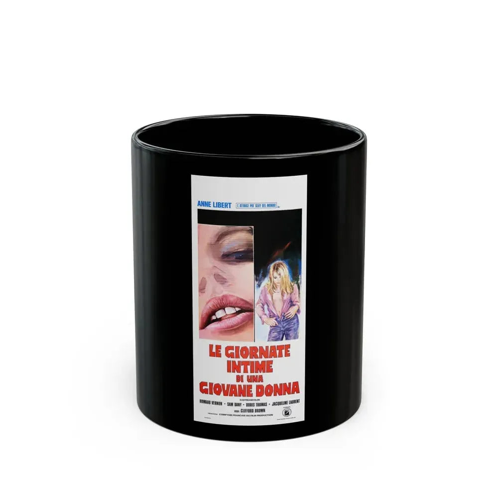 DIARY OF A NYMPHO (ITALIAN) 1973 Movie Poster - Black Coffee Mug 11oz - Go Mug Yourself
