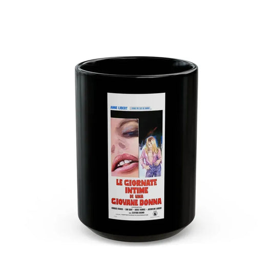 DIARY OF A NYMPHO (ITALIAN) 1973 Movie Poster - Black Coffee Mug 15oz - Go Mug Yourself