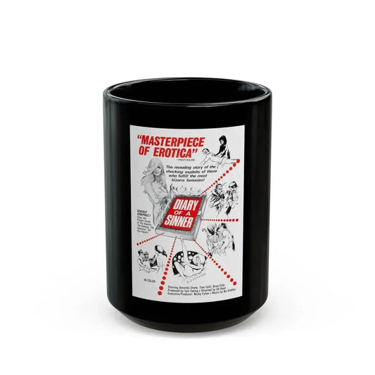 DIARY OF A SINNER 1974 Movie Poster - Black Coffee Mug 15oz - Go Mug Yourself