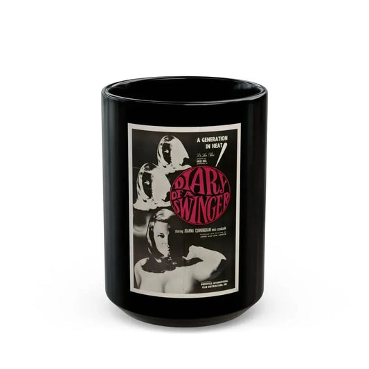 DIARY OF A SWINGER 1967 Movie Poster - Black Coffee Mug 15oz - Go Mug Yourself