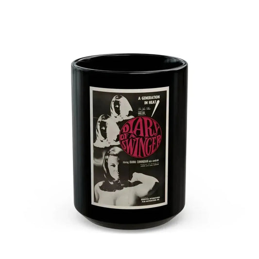 DIARY OF A SWINGER 1967 Movie Poster - Black Coffee Mug 15oz - Go Mug Yourself