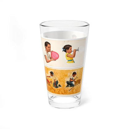 Dick and Jane illustration, Group of 4 (Scott, Foresman & Co., 1951) - Pint Glass 16oz-Go Mug Yourself