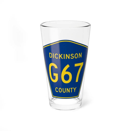 Dickinson County G-67 (Michigan) (Road Sign) Pint Glass 16oz 16oz - Go Mug Yourself