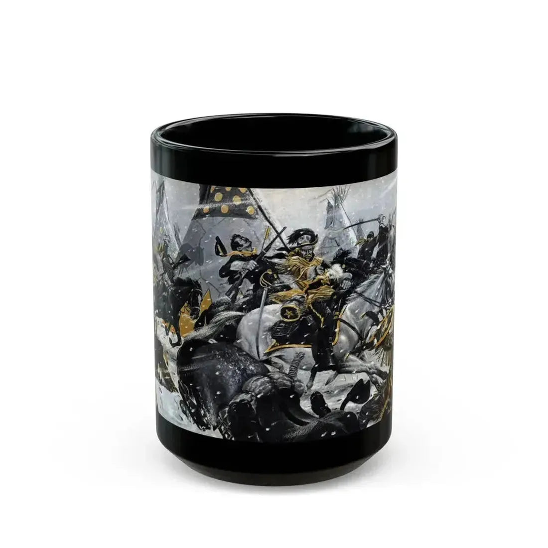 Did a Woman Die With Custer, Cavalier magazine, July 1958 - Black Coffee Mug 15oz - Go Mug Yourself