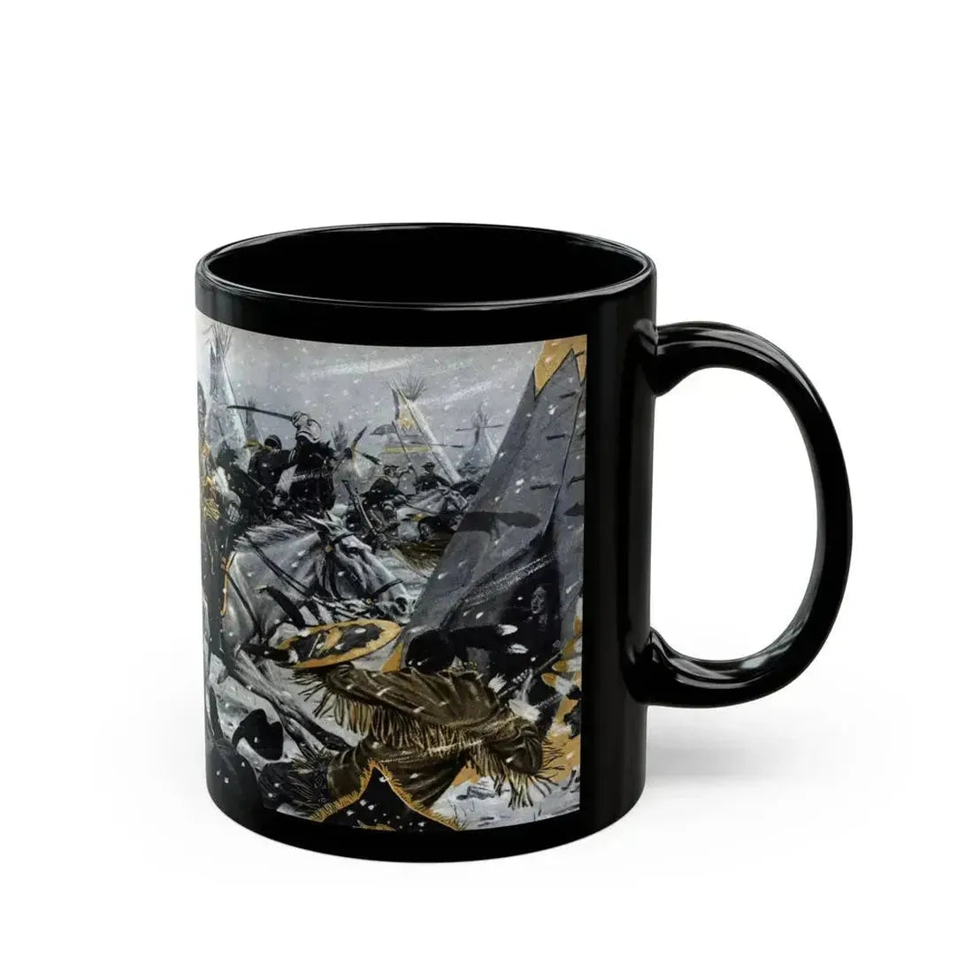 Did a Woman Die With Custer, Cavalier magazine, July 1958 - Black Coffee Mug - Go Mug Yourself