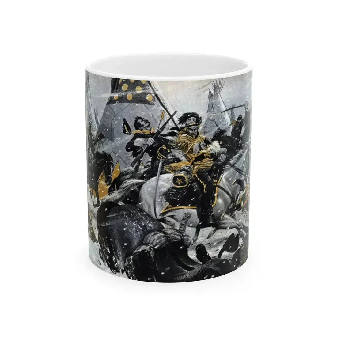 Did a Woman Die With Custer, Cavalier magazine, July 1958 - White Coffee Mug 11oz - Go Mug Yourself