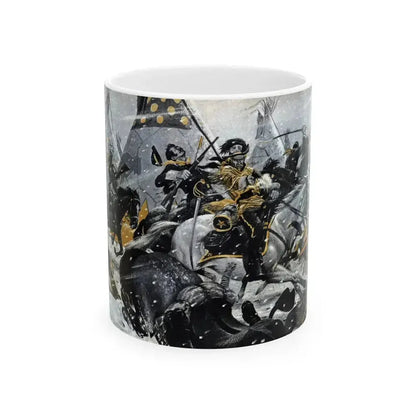 Did a Woman Die With Custer, Cavalier magazine, July 1958 - White Coffee Mug 11oz - Go Mug Yourself