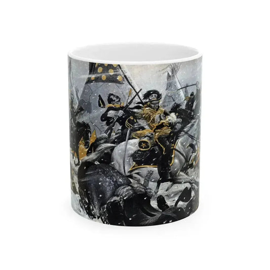 Did a Woman Die With Custer, Cavalier magazine, July 1958 - White Coffee Mug 11oz - Go Mug Yourself