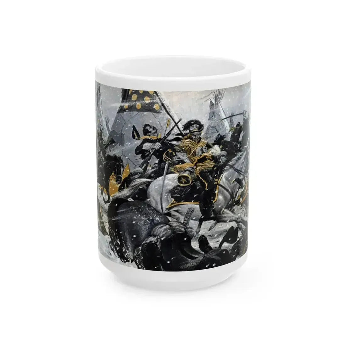 Did a Woman Die With Custer, Cavalier magazine, July 1958 - White Coffee Mug 15oz - Go Mug Yourself