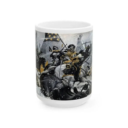 Did a Woman Die With Custer, Cavalier magazine, July 1958 - White Coffee Mug 15oz - Go Mug Yourself