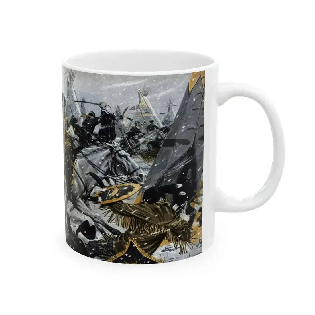 Did a Woman Die With Custer, Cavalier magazine, July 1958 - White Coffee Mug - Go Mug Yourself