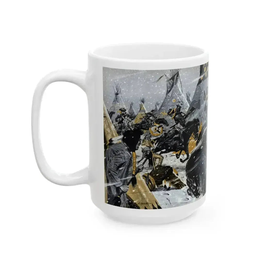 Did a Woman Die With Custer, Cavalier magazine, July 1958 - White Coffee Mug - Go Mug Yourself
