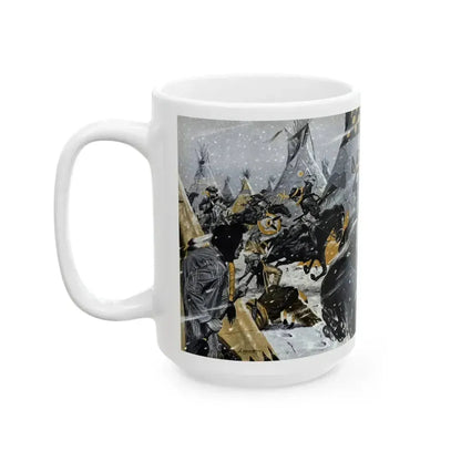 Did a Woman Die With Custer, Cavalier magazine, July 1958 - White Coffee Mug - Go Mug Yourself
