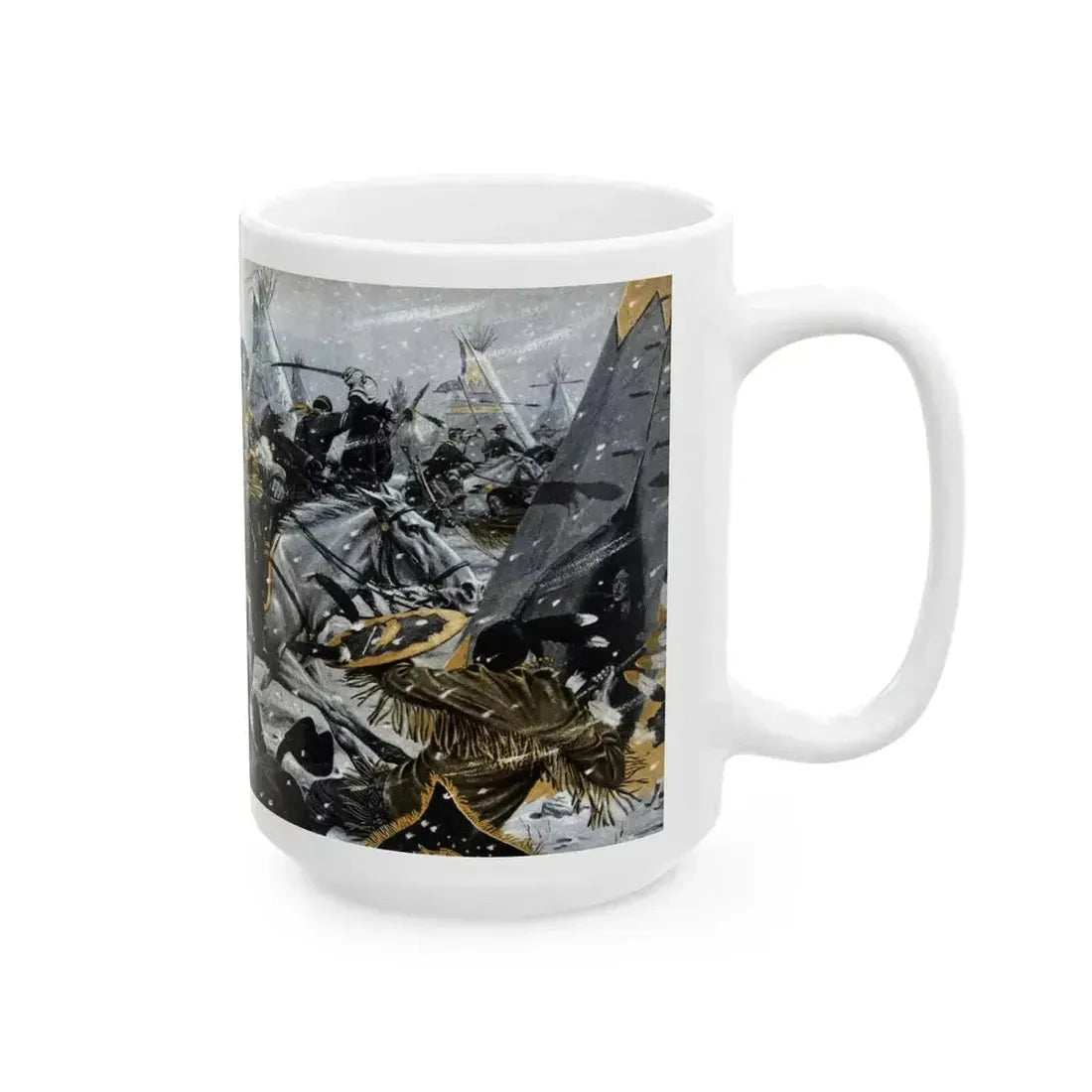 Did a Woman Die With Custer, Cavalier magazine, July 1958 - White Coffee Mug - Go Mug Yourself