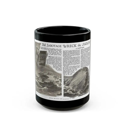 Did Sabotage Wreck the Akron, Modern Mechanix, June 1933 - Black Coffee Mug 15oz - Go Mug Yourself