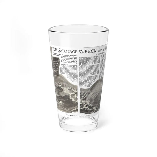 Did Sabotage Wreck the Akron, Modern Mechanix, June 1933 - Pint Glass 16oz-16oz-Go Mug Yourself