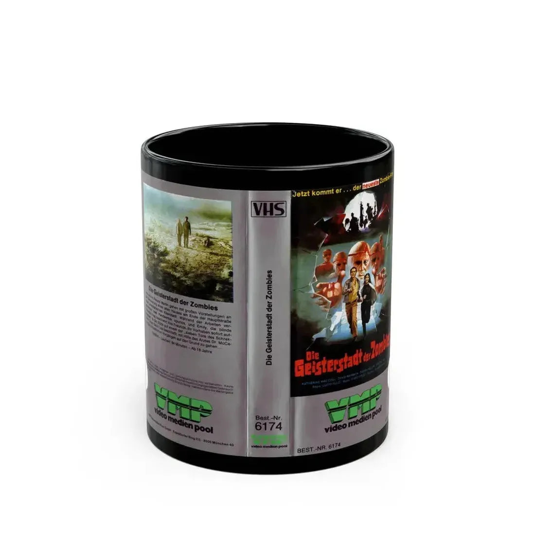 DIE GEISTERSTADT DER ZOMBIES (VHS COVER) - Black Coffee Mug 11oz - Go Mug Yourself