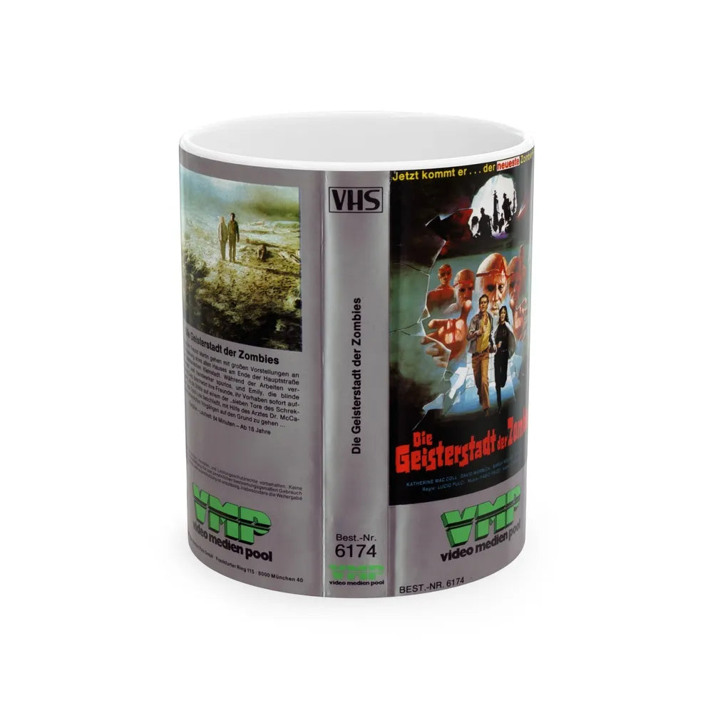 DIE GEISTERSTADT DER ZOMBIES (VHS COVER) - White Coffee Mug-11oz-Go Mug Yourself