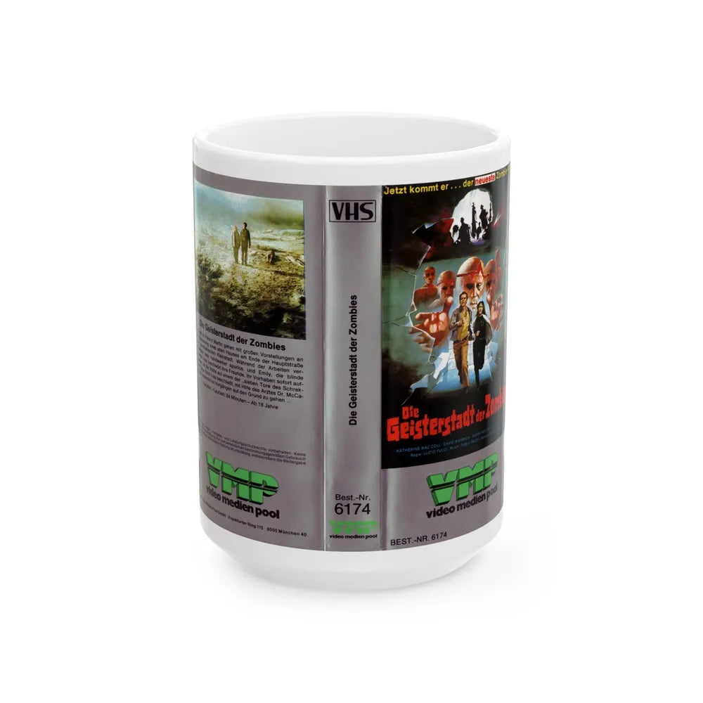 DIE GEISTERSTADT DER ZOMBIES (VHS COVER) - White Coffee Mug-15oz-Go Mug Yourself