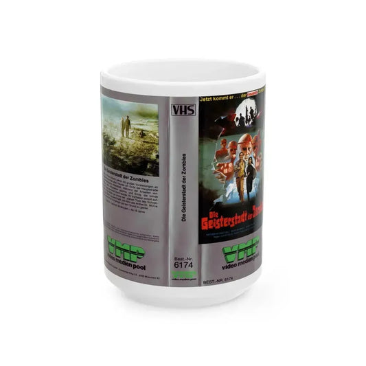 DIE GEISTERSTADT DER ZOMBIES (VHS COVER) - White Coffee Mug 15oz - Go Mug Yourself
