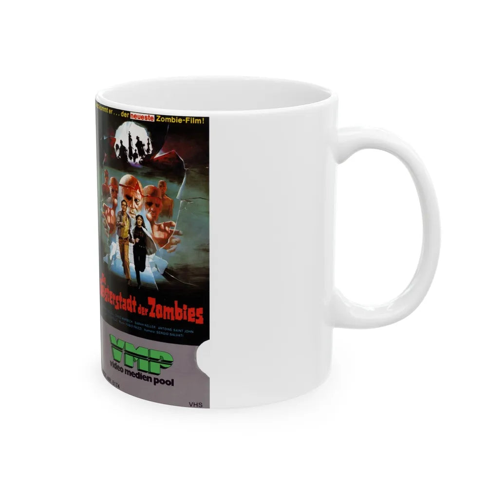 DIE GEISTERSTADT DER ZOMBIES (VHS COVER) - White Coffee Mug-Go Mug Yourself