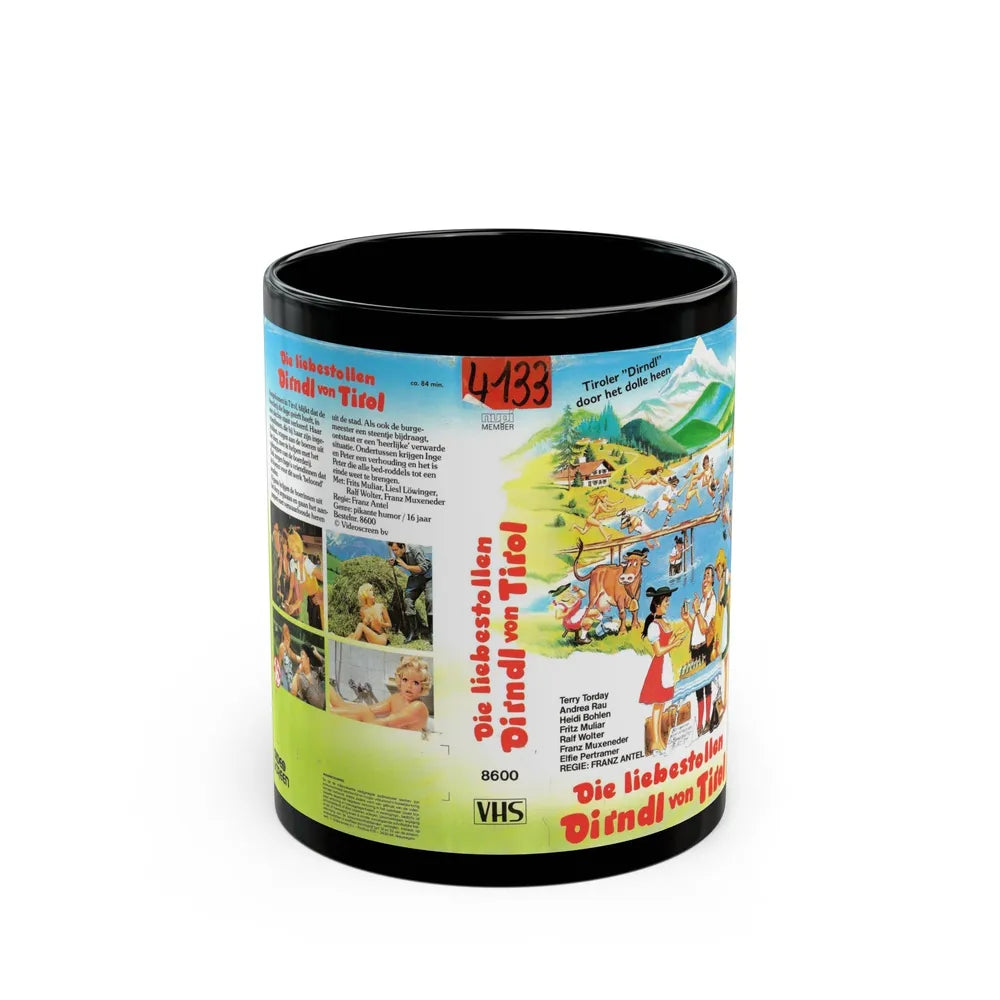 DIE LIEBESTOLLEN DIRNDL VON TIROL (VHS COVER) - Black Coffee Mug-11oz-Go Mug Yourself