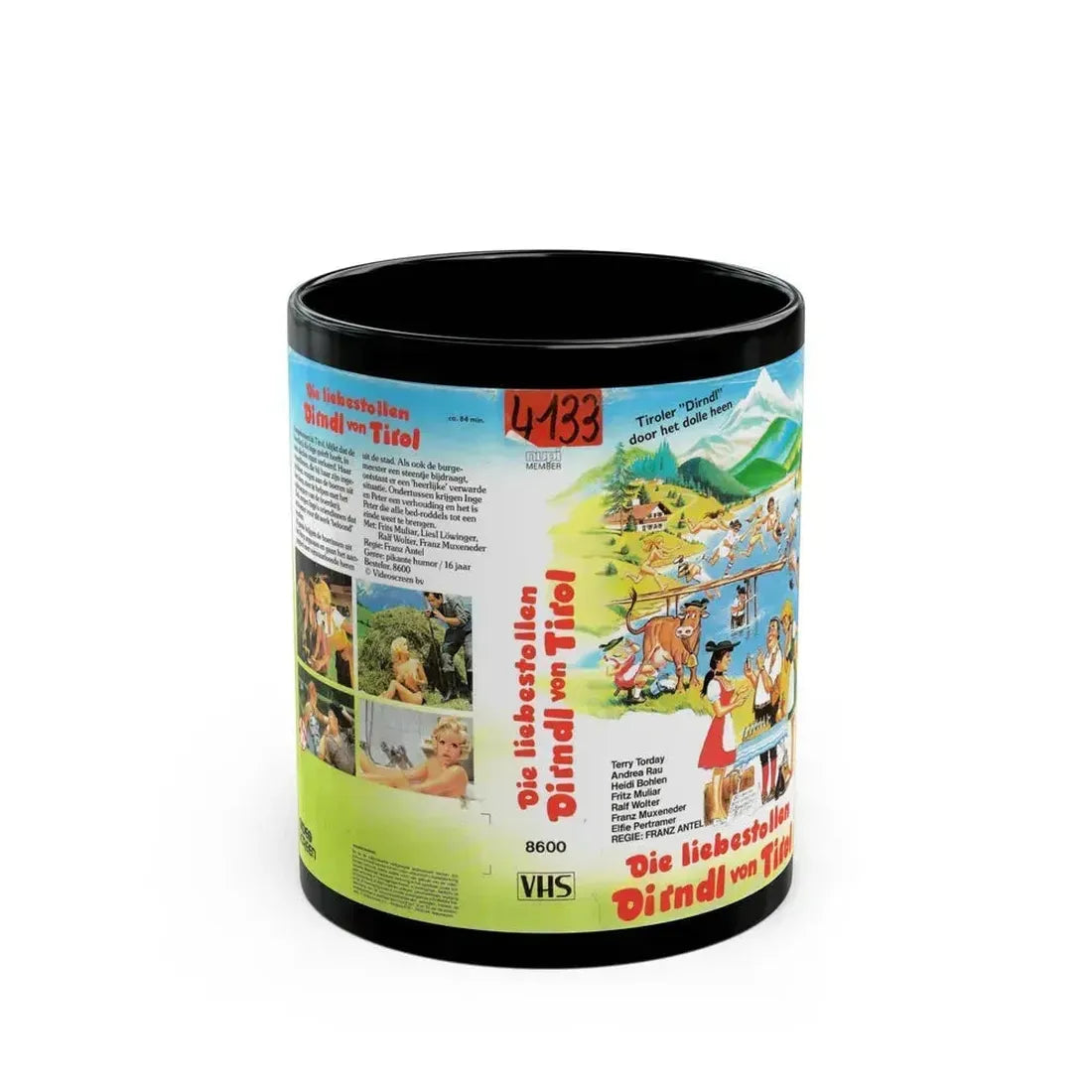 DIE LIEBESTOLLEN DIRNDL VON TIROL (VHS COVER) - Black Coffee Mug 11oz - Go Mug Yourself