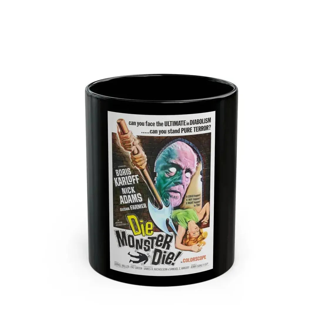 DIE MONSTER DIE! 1965 Movie Poster - Black Coffee Mug 11oz - Go Mug Yourself