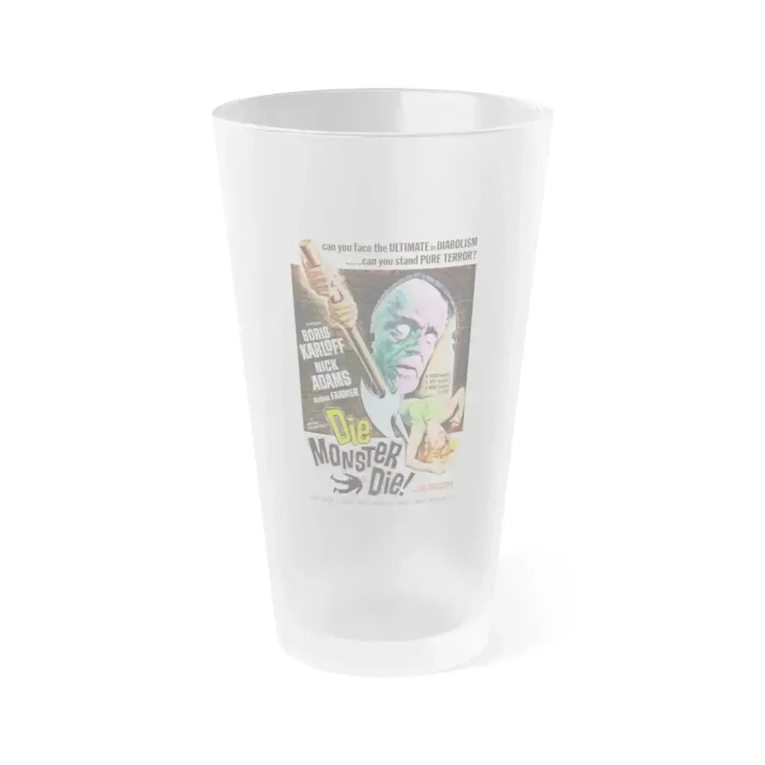 DIE MONSTER DIE! 1965 Movie Poster - Frosted Pint Glass 16oz 16oz Frosted - Go Mug Yourself