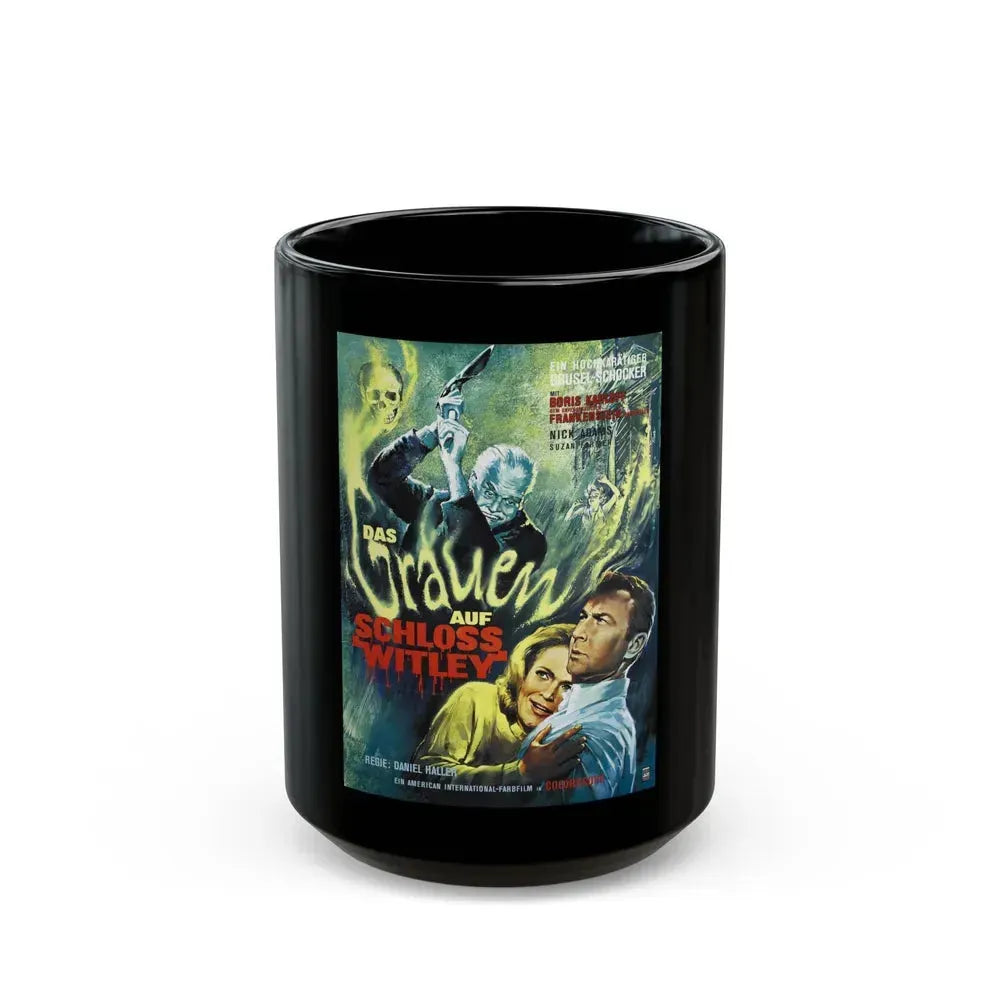 DIE MONSTER DIE (GERMAN) 1965 Movie Poster - Black Coffee Mug 15oz - Go Mug Yourself