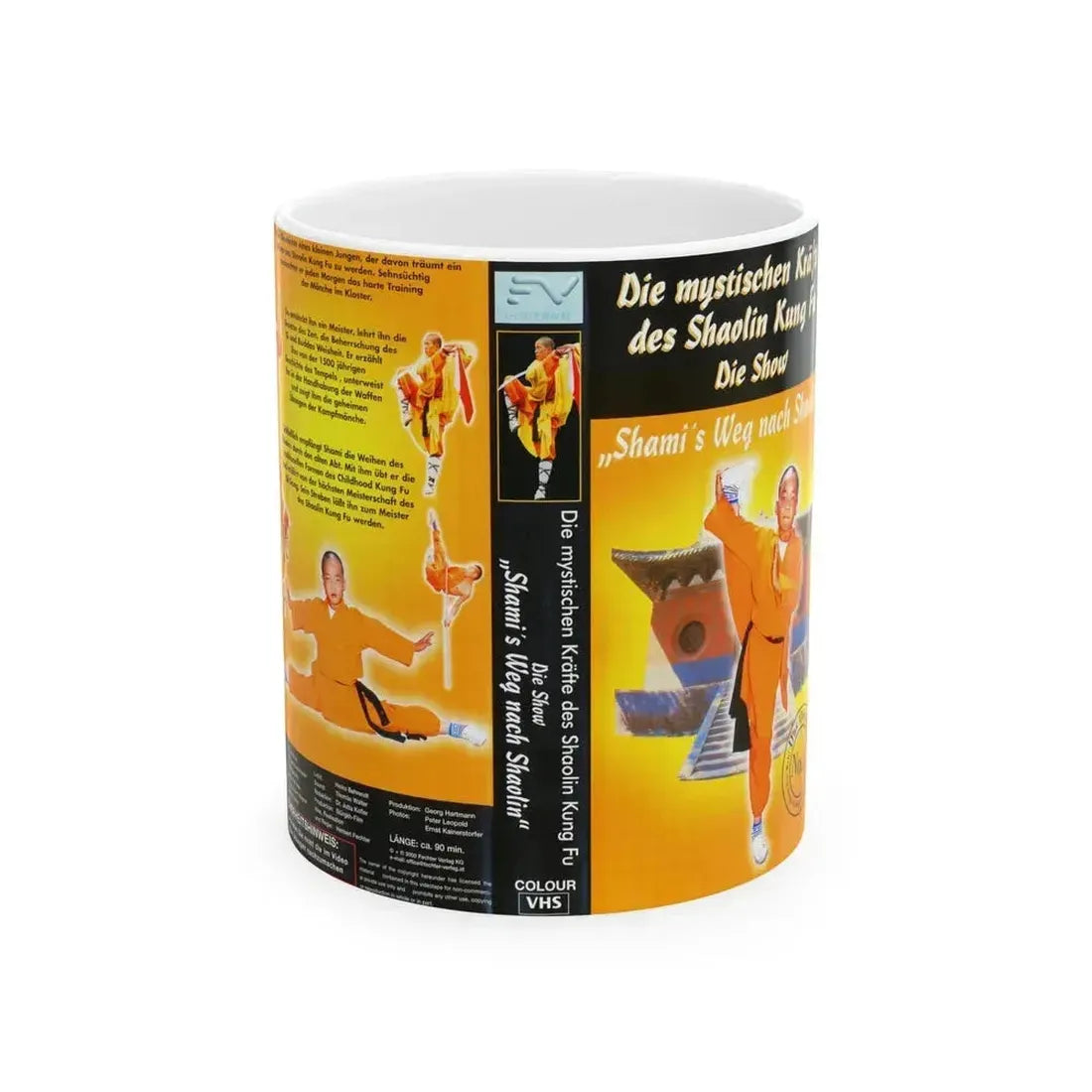 DIE MYSTISCHEN KRAFTE DES SHAOLIN KUNG FU DIE SHOW (VHS COVER) - White Coffee Mug 11oz - Go Mug Yourself