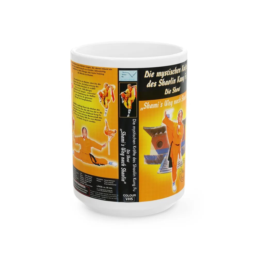 DIE MYSTISCHEN KRAFTE DES SHAOLIN KUNG FU DIE SHOW (VHS COVER) - White Coffee Mug-15oz-Go Mug Yourself