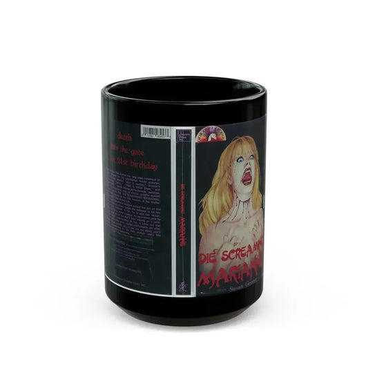 DIE SCREAMING MARIANNE UNICORN VIDEO (VHS COVER) - Black Coffee Mug 15oz - Go Mug Yourself