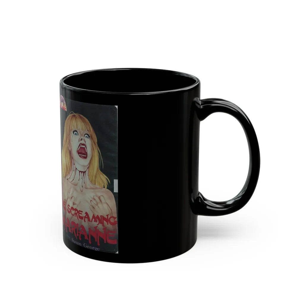 DIE SCREAMING MARIANNE UNICORN VIDEO (VHS COVER) - Black Coffee Mug-Go Mug Yourself