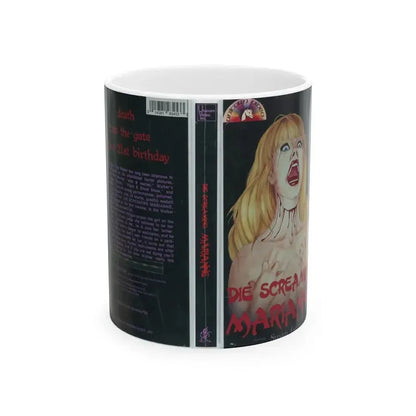 DIE SCREAMING MARIANNE UNICORN VIDEO (VHS COVER) - White Coffee Mug 11oz - Go Mug Yourself