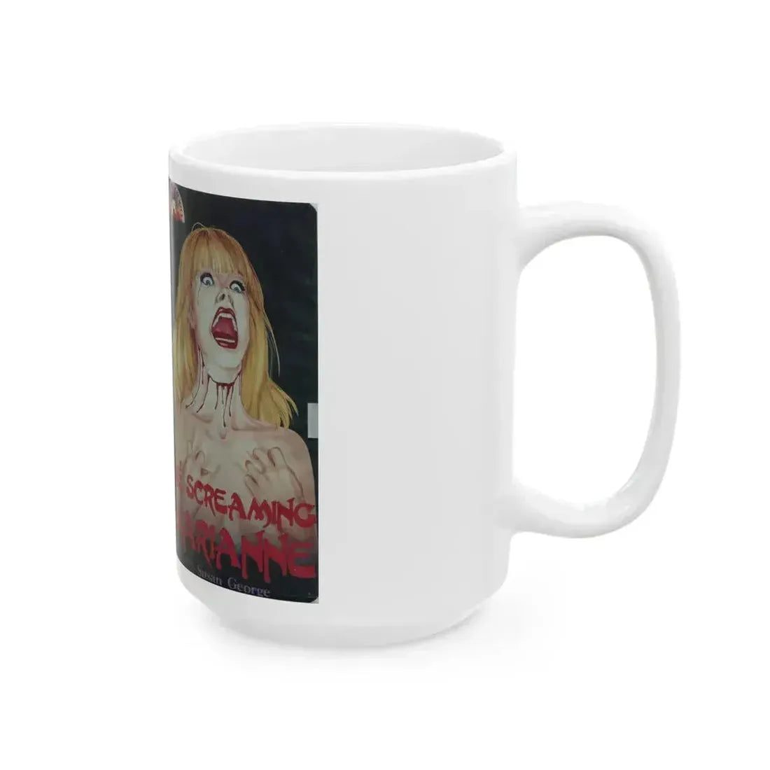 DIE SCREAMING MARIANNE UNICORN VIDEO (VHS COVER) - White Coffee Mug - Go Mug Yourself