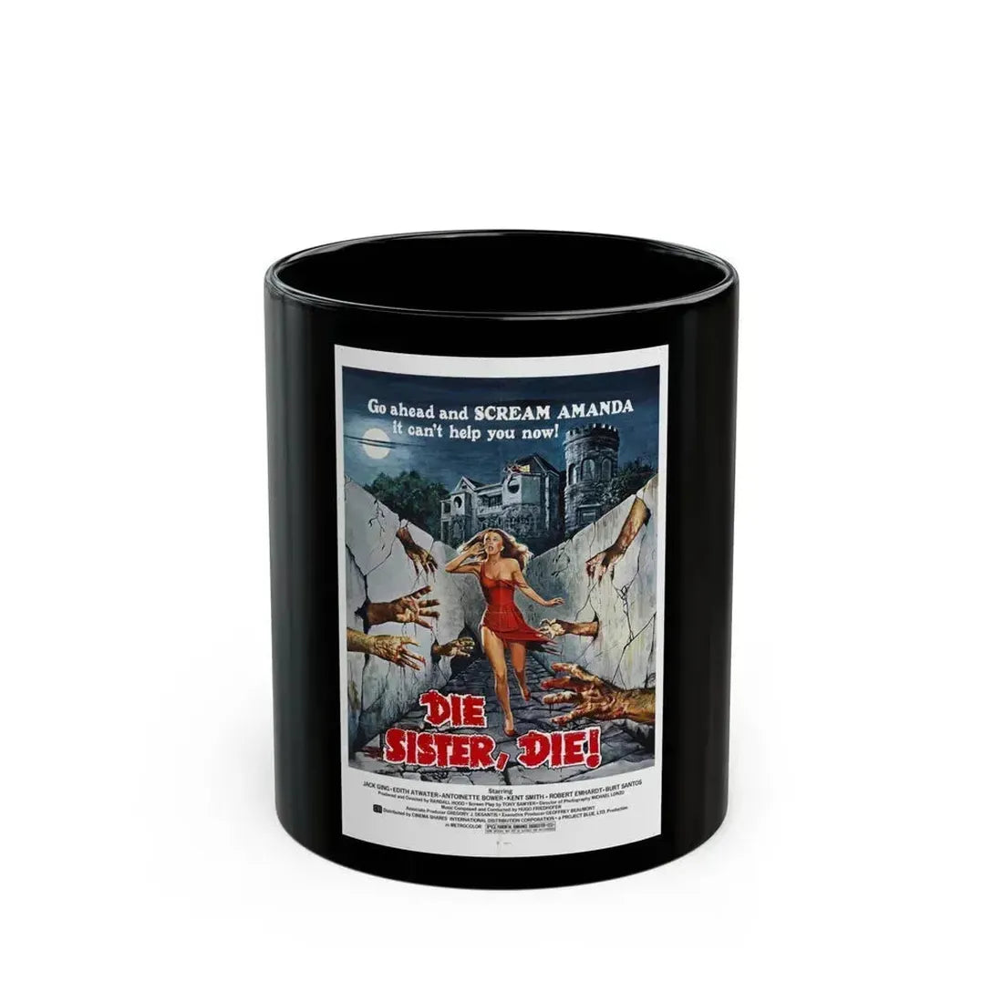 DIE SISTER, DIE! 1972 Movie Poster - Black Coffee Mug 11oz - Go Mug Yourself