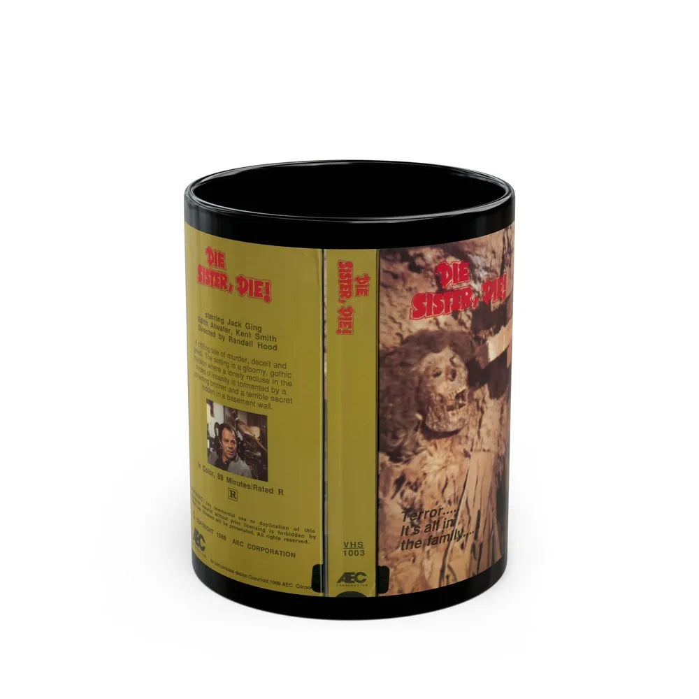 DIE SISTER DIE (VHS COVER) - Black Coffee Mug-11oz-Go Mug Yourself