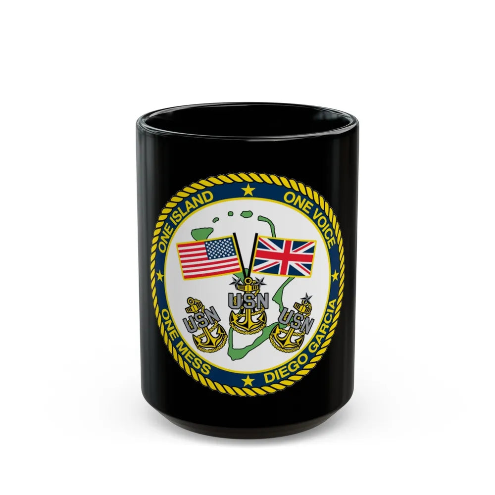 Diego Garcia One Mess (U.S. Navy) Black Coffee Mug-15oz-Go Mug Yourself