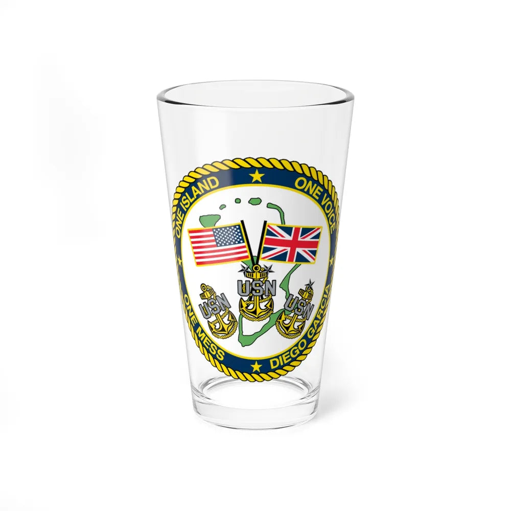 Diego Garcia One Mess (U.S. Navy) Pint Glass 16oz-16oz-Go Mug Yourself