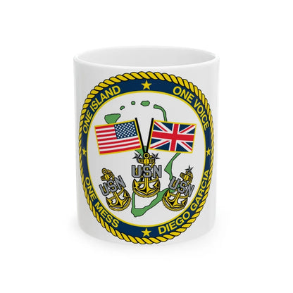 Diego Garcia One Mess (U.S. Navy) White Coffee Mug-11oz-Go Mug Yourself