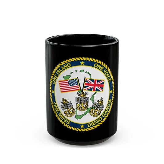 Diego Garcia One Mess (U.S. Navy) Black Coffee Mug 15oz - Go Mug Yourself