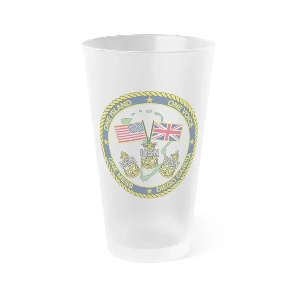 Diego Garcia One Mess (U.S. Navy) Frosted Pint Glass 16oz Default Title - Go Mug Yourself