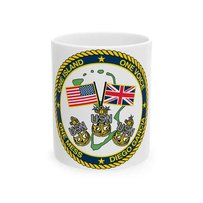 Diego Garcia One Mess (U.S. Navy) White Coffee Mug 11oz - Go Mug Yourself
