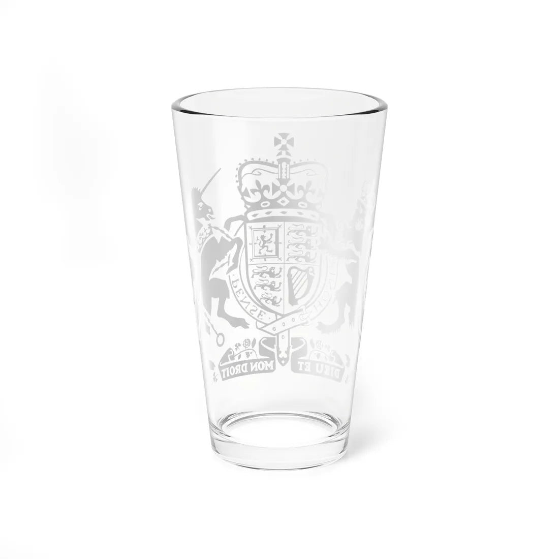 Dieu et mon droit (United Kingdom) (Coat of Arms) Pint Glass 16oz - Go Mug Yourself
