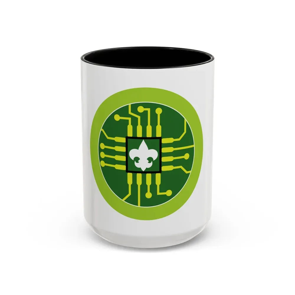 Digital Technology (Boy Scout Merit Badge) Accent Coffee Mug 15oz Black - Go Mug Yourself