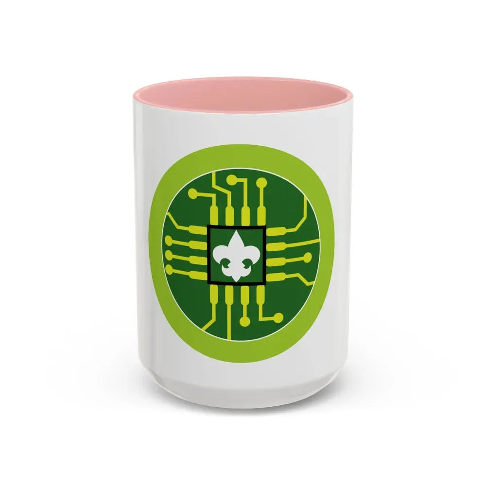 Digital Technology (Boy Scout Merit Badge) Accent Coffee Mug 15oz Pink - Go Mug Yourself